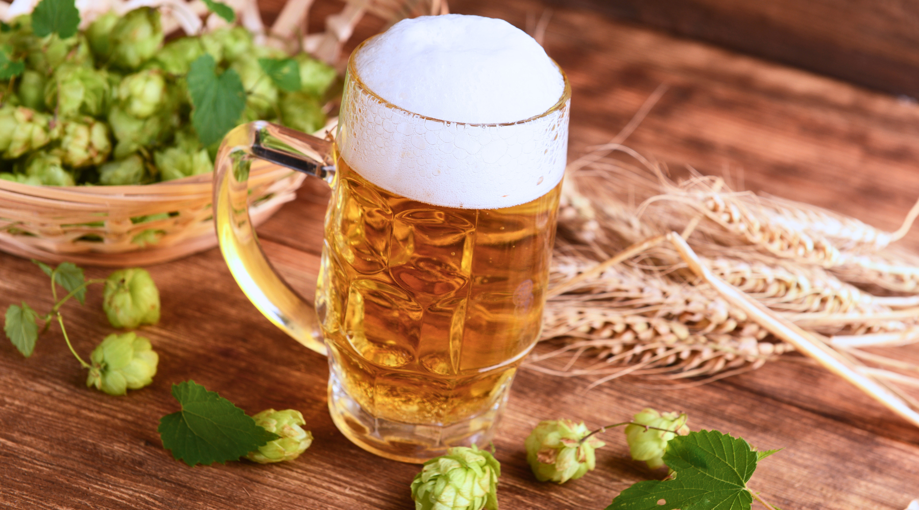 An image of fresh hops and a beer for the Home Grown Hops blog post.