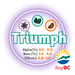 A graphic showing the brewing values of Canadian Grown Triumph Hops, circled in purple with a white background and a logo in the right bottom corner, indicating the product is Buy BC certified.