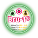 A graphic showing the brewing values of US Bru-1® hops, ringed in green on a white background.