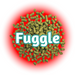 A close-up of EU Fuggle Hops T90 pellets with the word 'Fuggle' displayed in the background.