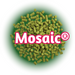 A close-up of US Mosaic® Hops T90  pellets with the Mosaic brand logo overlay.