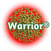 A close-up of US Warrior® Hops pellets with the Warrior logo in the background.